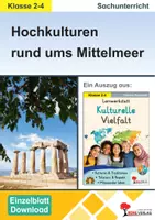 Vorschau - Arbeitsblätter - Kulturelle Vielfalt - Römer Griechen Ägypter | Sachunterricht Klasse 2-4 Grundschule | Frühe Hochkulturen Mittelmeer Nil Tutanchamun Olympische Spiele | differenzierte Arbeitsblätter Kopiervorlagen Freiarbeit mit Lösungen - Deckblatt