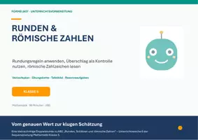 Vorschau - Stundenentwürfe - Unterrichtsvorbereitung Runden und Römische Zahlen - Deckblatt
