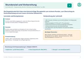 Vorschau - Stundenentwürfe - Unterrichtsvorbereitung Runden und Römische Zahlen - Seite 1