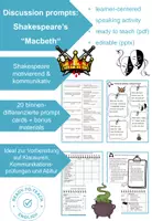 Vorschau - Arbeitsblätter - Speaking prompts: Plot, characters and message(s) of Shakespeare's tragedy "Macbeth" - Deckblatt