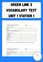 Vorschau - Test - Vokabeltest Green Line 2 (neu) Unit 1 Station 1 A/B - Deckblatt