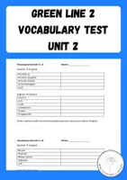Vorschau - Test - Vokabeltest Green Line 2 (neu) Unit 2 A/B - Deckblatt