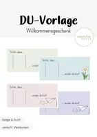 Vorschau - Mal- und Bastelvorlagen - Willkommensgeschenk - DU Vorlage (Schokoriegel) - Deckblatt