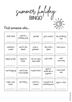 Vorschau - Arbeitsblätter - Sommerferien/summer holiday Bingo - Seite 1