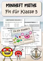 Vorschau - Arbeitsblätter - Fit für Klasse 5 Mathe | Miniheft - Deckblatt