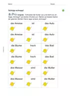 Vorschau - Arbeitsblätter - Spielanleitung: Wörter und Sätze lesen - Seite 1