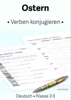 Vorschau - Arbeitsblätter - Ostern • Verben konjugieren • Deutsch • Klasse 2-5 - Deckblatt