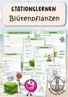 Vorschau - Arbeitsblätter - Blütenpflanzen Arbeitsblätter | Lerntheke / Stationsarbeit - Deckblatt