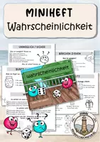Vorschau - Arbeitsblätter - Wahrscheinlichkeit & Zufall – Miniheft Mathematik Klasse 2–4 – Wahrscheinlichkeiten, sicher, wahrscheinlich, unwahrscheinlich & unmöglich – Übungen und Aufgaben - Deckblatt