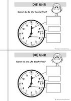 Vorschau - Arbeitsblätter - Uhrzeiten Mathematik Klasse 2 – Miniheft – Uhr lesen und Uhrzeit bestimmen – volle Stunde, halbe Stunde, Viertelstunde, Minuten & Zeitangaben - Seite 3