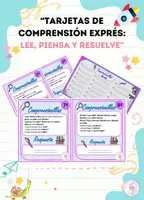 Vista previa - Unidades / Secuencias / Situaciones de Aprendizaje - TARJETAS COMPRENSIÓN EXPRÉS: LEE, PIENSA Y RESUELVE. - Portada