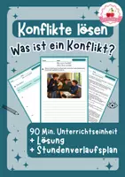 Vorschau - Stundenentwürfe - Was ist ein Konflikt? Konflikte gewaltfrei lösen | Ethik Klasse 7–9 - Deckblatt
