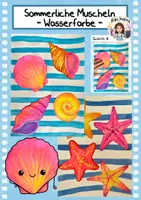 Vorschau - Stundenentwürfe - Sommerliches Muschelbild, Wasserfarbe, Kunst Grundschule - Deckblatt