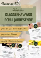 Vorschau - Mal- und Bastelvorlagen - Schuljahresende | Abschlussgeschenk | Klassen-Award - Deckblatt