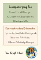 Vorschau - Stundenentwürfe - Lesespaziergang Zoo mit Lösungen (Klasse 3/4) - Seite 1