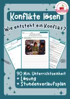 Vorschau - Stundenentwürfe - Wie entsteht ein Konflikt? Konflikte gewaltfrei lösen | Ethik Klasse 7–9 - Deckblatt