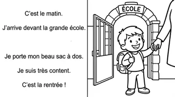 Aperçu - Affichage - Je lis et colorie – Rentrée scolaire | Cahier d'activités - Page 1