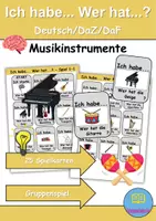 Vorschau - Spiele - Ich habe wer hat? (Musikinstrumente ) 1. Klasse Deutsch / DaZ/DaF - Wortschatz Förderung • Hörverstehen • Leseverstehen (Gruppenspiel) - Deckblatt
