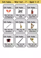 Vorschau - Spiele - Ich habe wer hat? (Musikinstrumente ) 1. Klasse Deutsch / DaZ/DaF - Wortschatz Förderung • Hörverstehen • Leseverstehen (Gruppenspiel) - Seite 2