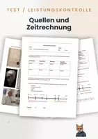 Vorschau - Arbeitsblätter - Test / Leistungskontrolle: Quellen/Spuren der Vergangenheit & Zeitrechnung - Deckblatt