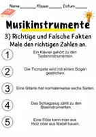 Vorschau - Mal- und Bastelvorlagen - Musikinstrumente : Leseverstehen und Wortschatz - DaZ/DaF • Deutsch • Sachunterricht - Seite 3