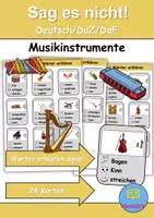 Vorschau - Spiele - Sag es nicht: Musikinstrumente - DaZ/DaF / Deutsch (Spiel) - Deckblatt