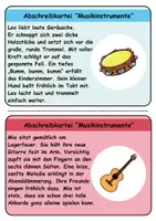 Vorschau - Arbeitsblätter - Abschreibkartei: Thema Musikinstrumente - DaZ/DaF / Deutsch (schreiben • Rechtschreibung) - Seite 1