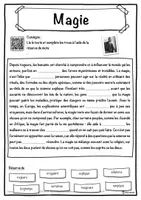 Aperçu - Inclusion - Magie – Fiche : texte à trous, compréhension orale et mots mêlés - Page 1