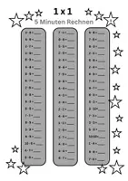 Vorschau - Arbeitsblätter - 1x1 Einmaleins - 5-Minuten-Rechnen - Klasse 5, 6, 7 Übungsblatt - Deckblatt