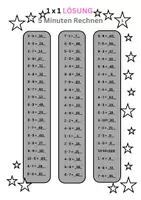 Vorschau - Arbeitsblätter - 1x1 Einmaleins - 5-Minuten-Rechnen - Klasse 5, 6, 7 Übungsblatt - Seite 1