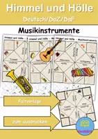 Vorschau - Arbeitsblätter - Himmel und Hölle: Musikinstrumente - DaZ/DaF / Deutsch (flaten/basteln) - Deckblatt
