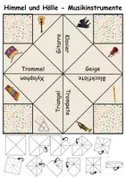 Vorschau - Arbeitsblätter - Himmel und Hölle: Musikinstrumente - DaZ/DaF / Deutsch (flaten/basteln) - Seite 1