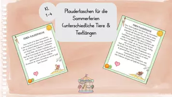 Vorschau - Poster - Plaudertasche Sommerferien (Kl. 1-4) - Deckblatt