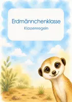 Vorschau - Poster - Erdmännchenklasse - Klassenregeln - Aushänge für Klassenregeln - Deckblatt