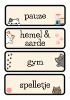 Voorbeeld - Dagritmekaarten thema katten - Pagina 3
