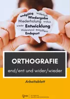 Vorschau - Arbeitsblätter - Rechtschreibtraining ent/end und wieder/ wider - Deckblatt