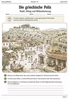 Vorschau - Arbeitsblätter - Griechische Polis Lernmalbuch Klasse 5–6 - Deckblatt