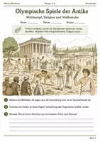 Vorschau - Arbeitsblätter - Olympische Spiele Antike Lernmalbuch Klasse 5–6 - Deckblatt