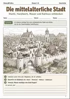 Vorschau - Arbeitsblätter - Mittelalterliche Stadt Lernmalbuch Klasse 5–6 - Deckblatt