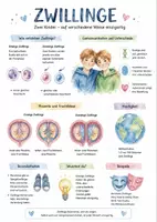 Vorschau - Arbeitsblätter - Lernposter + Arbeitsblatt "Zwillinge" + Onlineübung & MP3 + Mindmap + Infografik - Deckblatt