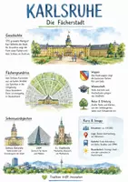 Vorschau - Arbeitsblätter - Lernposter + Arbeitsblätter zum Thema "Karlsruhe" + Lösung & MP3 + Mindmap + Infografik - Deckblatt