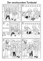 Vorschau - Arbeitsblätter - Bildergeschichte Klasse 3/4 – Turnbeutel - Seite 1