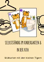 Vorschau - Präsentationen/Tafelbilder - Selbstständig im Kindergarten & in der Kita - Bildkarten mit den kleinen Tigern - Deckblatt