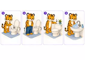 Vorschau - Präsentationen/Tafelbilder - Selbstständig im Kindergarten & in der Kita - Bildkarten mit den kleinen Tigern - Seite 3
