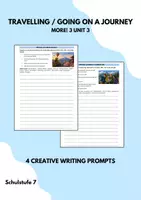 Vorschau - Arbeitsblätter - TRAVELLING Creative Writing Prompts (More 3 Unit 3 Going On A Jounrey) - Deckblatt
