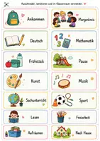 Vorschau - Poster - Tagesablauf-Karten / Klassenorganisation Grundschule - Seite 1