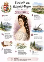 Vorschau - Arbeitsblätter - Lernposter + Arbeitsblätter zum Thema "Elisabeth von Österreich-Ungarn" + Lösung & MP3 + Mindmap + Infografik - Deckblatt
