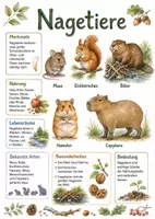 Vorschau - Arbeitsblätter - Lernposter + Arbeitsblatt "Nagetiere" + Onlineübung & MP3 + Mindmap + Infografik - Deckblatt