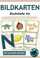 Vorschau - Bildkarten - Bildkarten Buchstabeneinführung - Buchstabe N n | Klasse 1 - Deckblatt