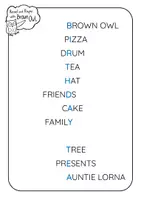 anteprima - Esercizi - Brown Owl's Birthday Tea - ACROSTIC POEM - Pagina 2